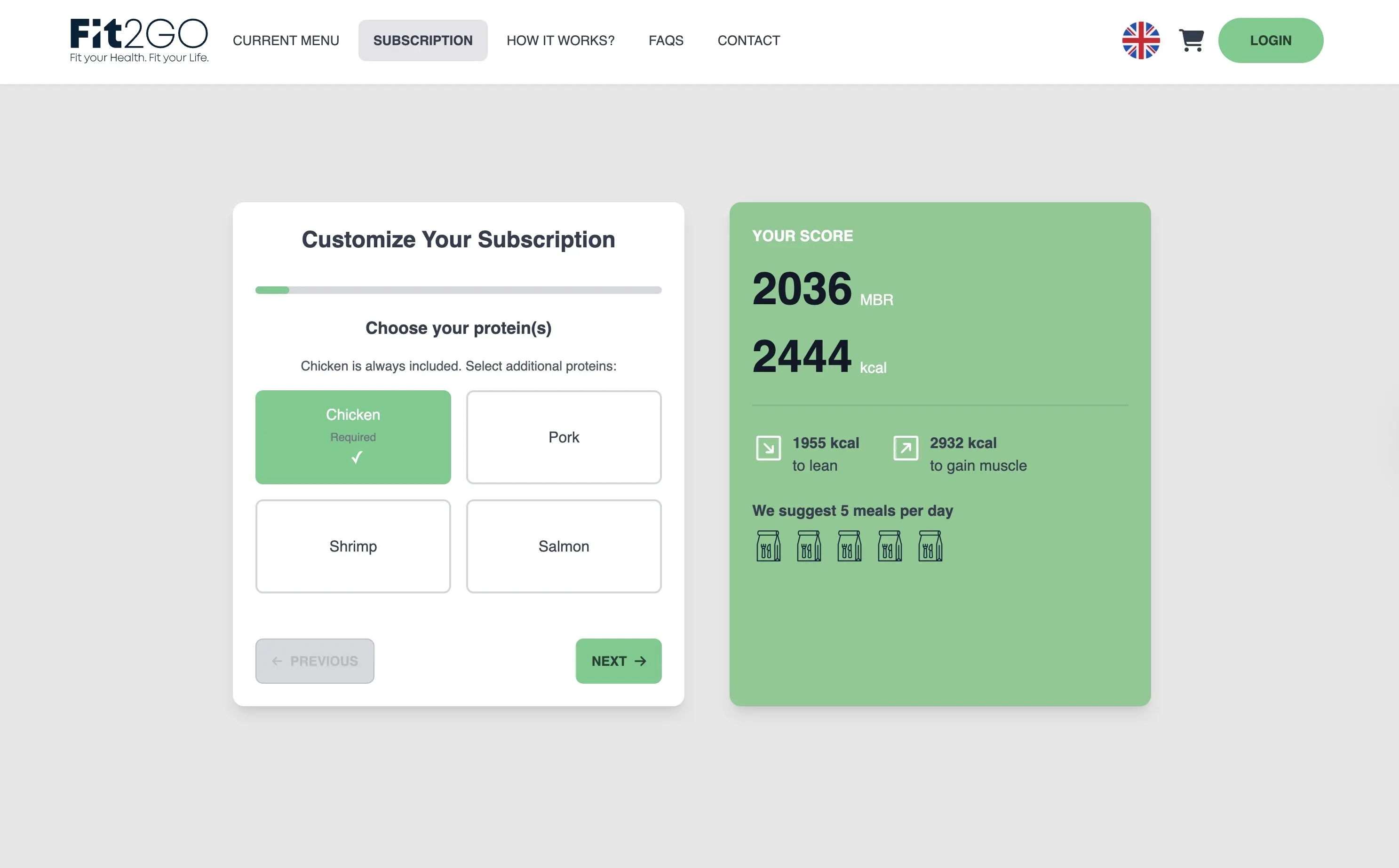 Fit2Go web screenshot
