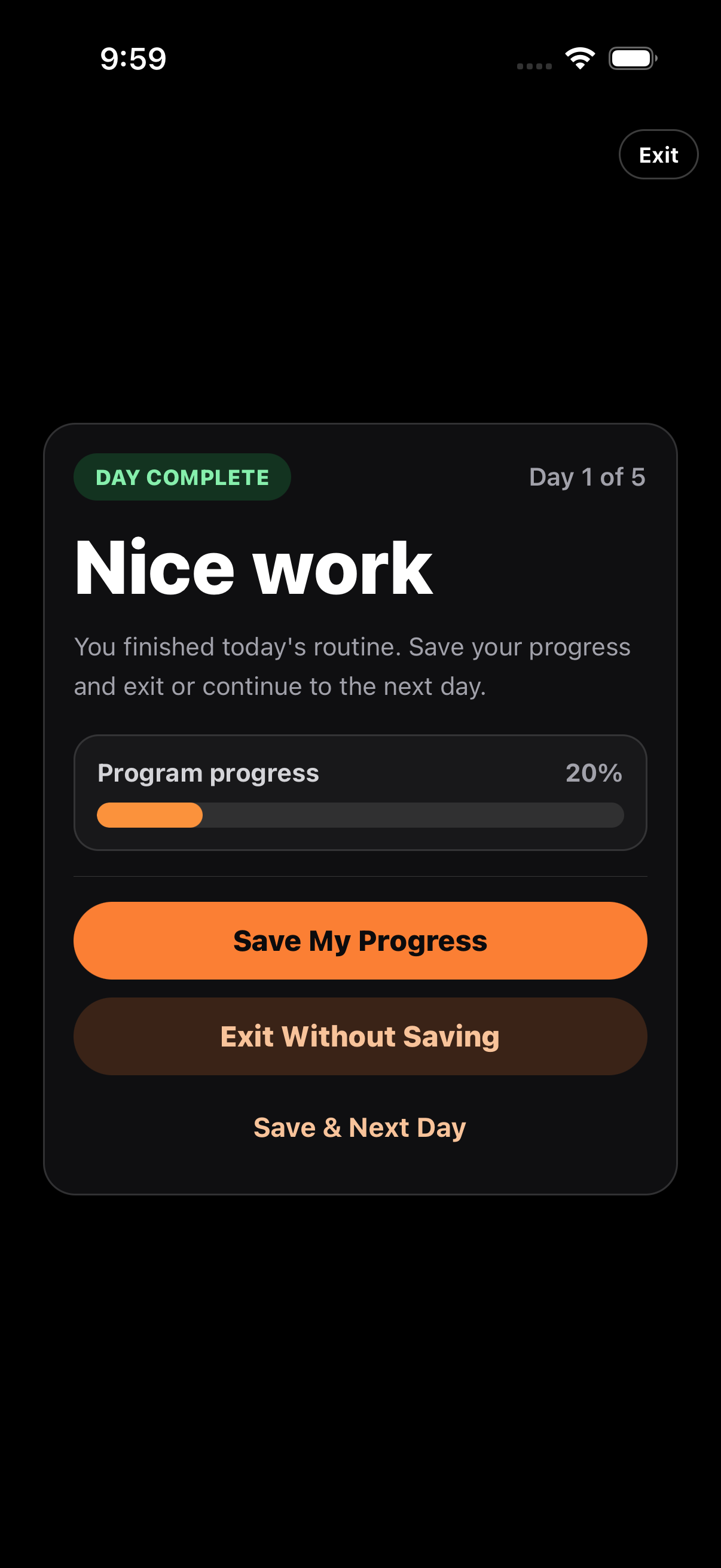Rep&Sets iOS screenshot